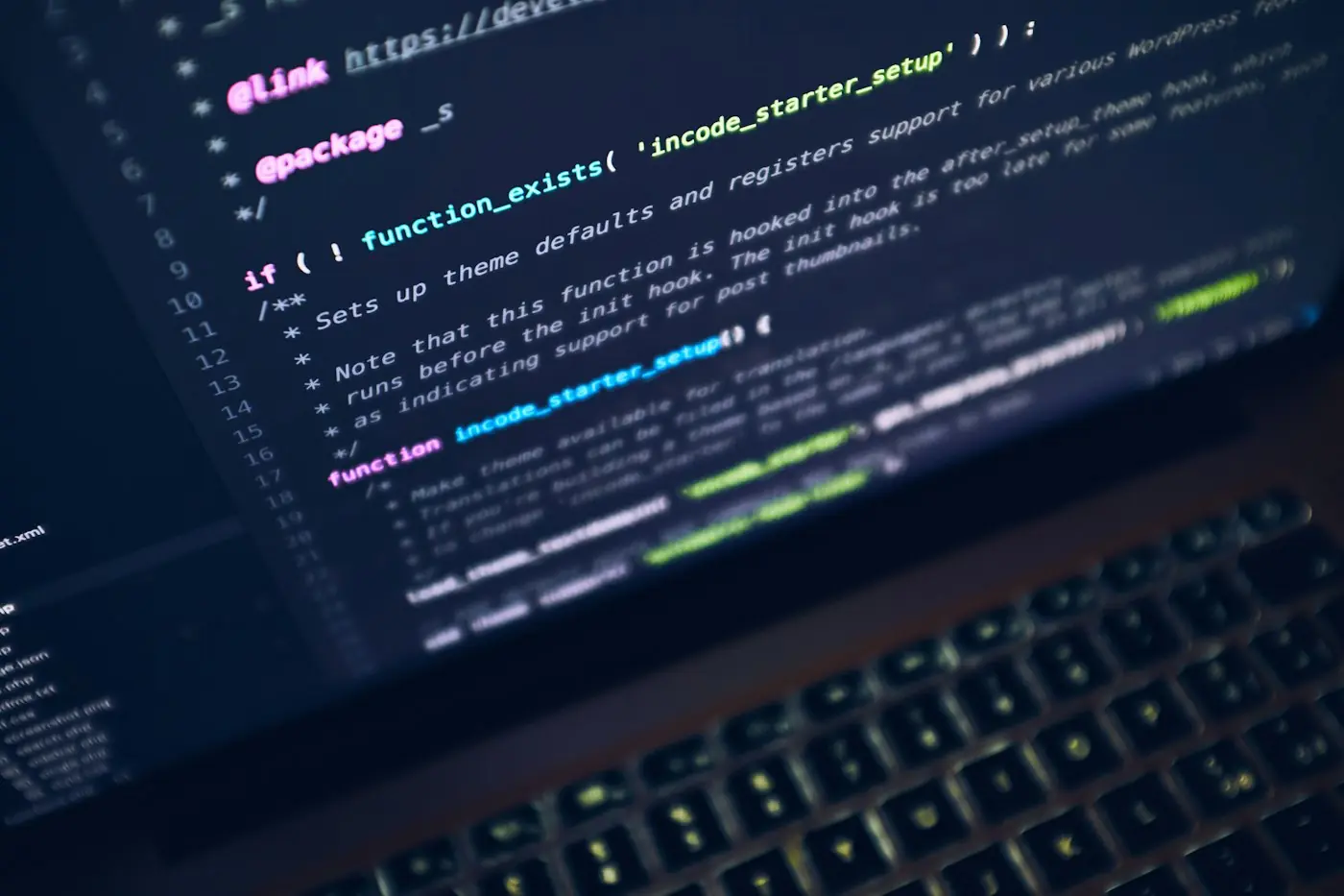 Code displayed on a laptop screen